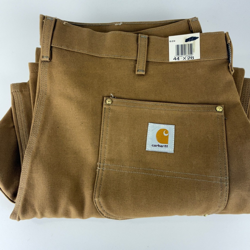 Carhartt Double Front Work Dungaree Pants Mens 44x28 62W Brown NWT NOS